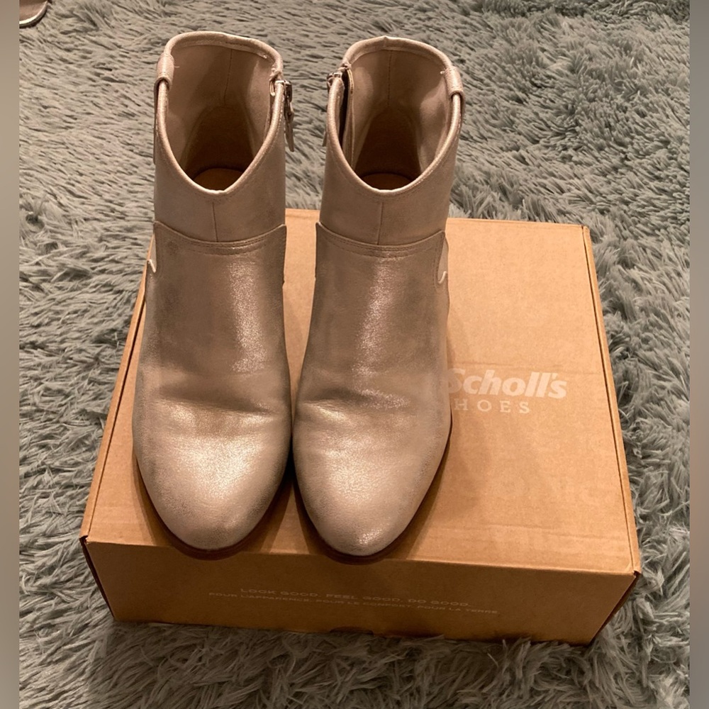 Dr. Scholl's Silver Ankle Boots